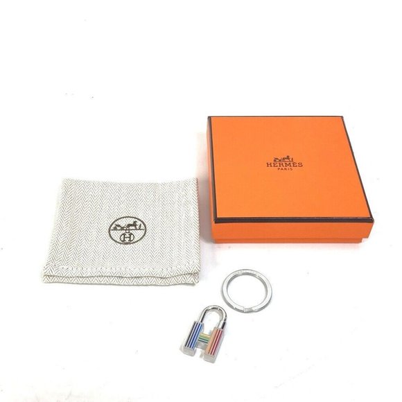 HERMES cadena quiz key Rainbow H logo Key Holder charm Key ring Unused - Picture 1 of 7